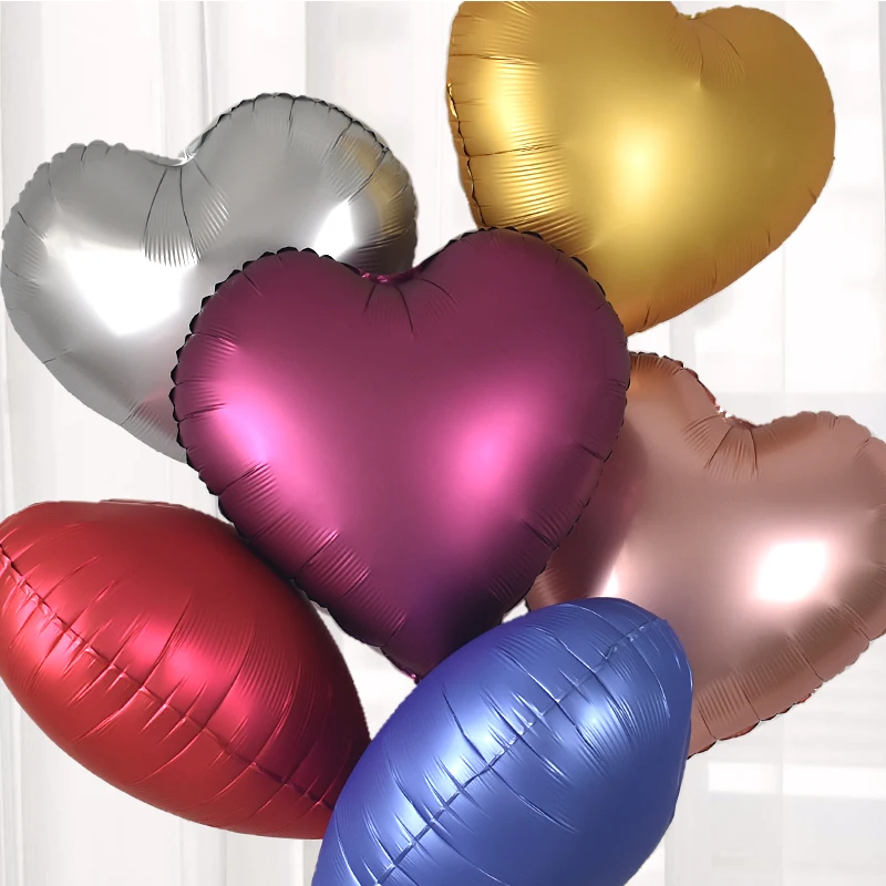 10pcs 18inch Chrome Metallic Heart Star Round Helium Foil Balloons Birthday Party Supplies Wedding Decor Air Globos baby shower