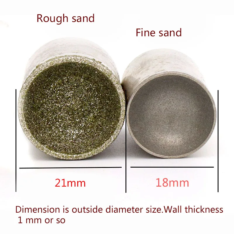 1pcs Fine Rough Sand 3~25mm Diamond Concave Polisher Suction Eye Socket Bead Grinding Head For Jade Bodhi Root Ball Round Beads