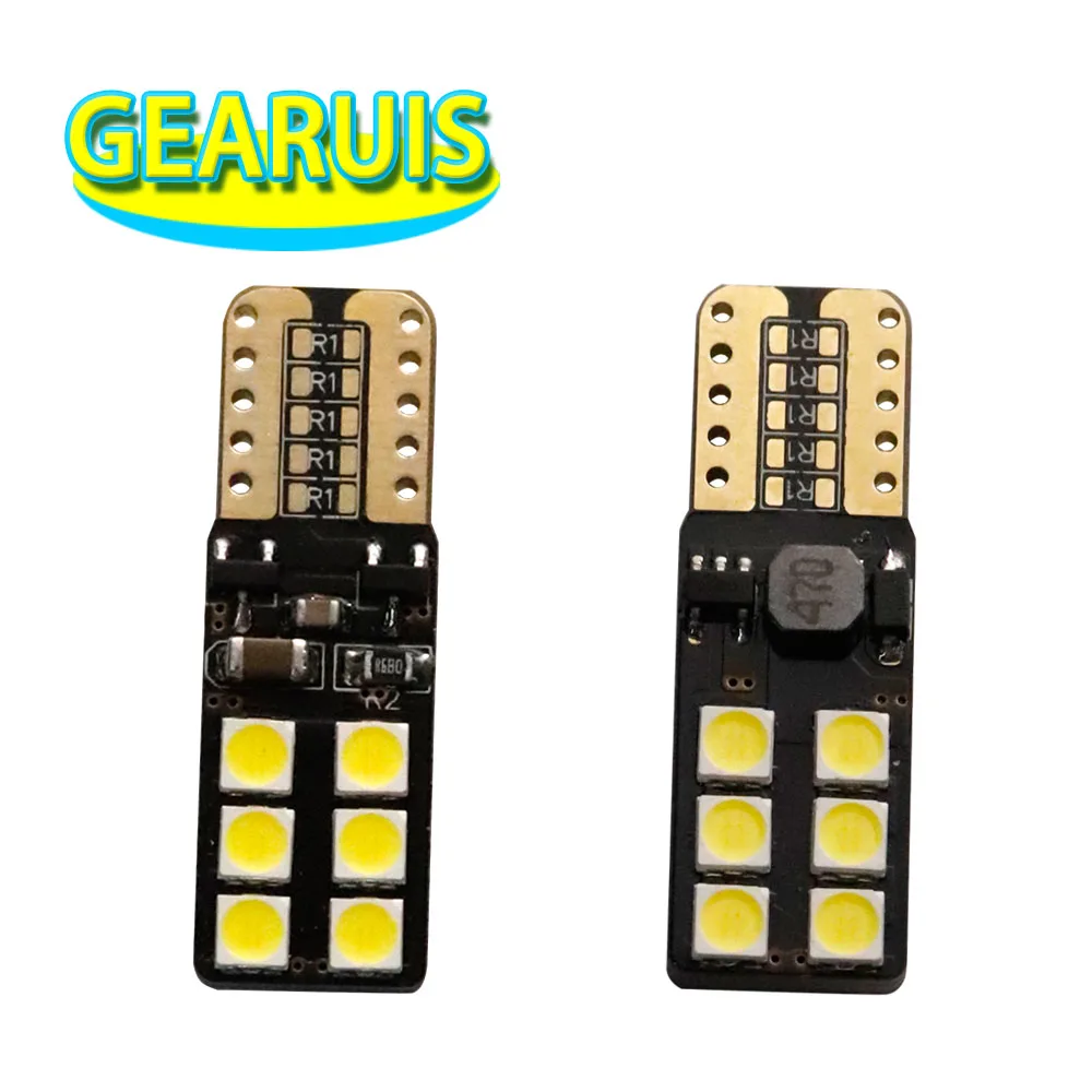 100pcs T10 Bulb 12 SMD 3030 w5w bulb led Canbus  Signal License Plate Lamps 194 168 Interior Lights No Error 7 Color 12V