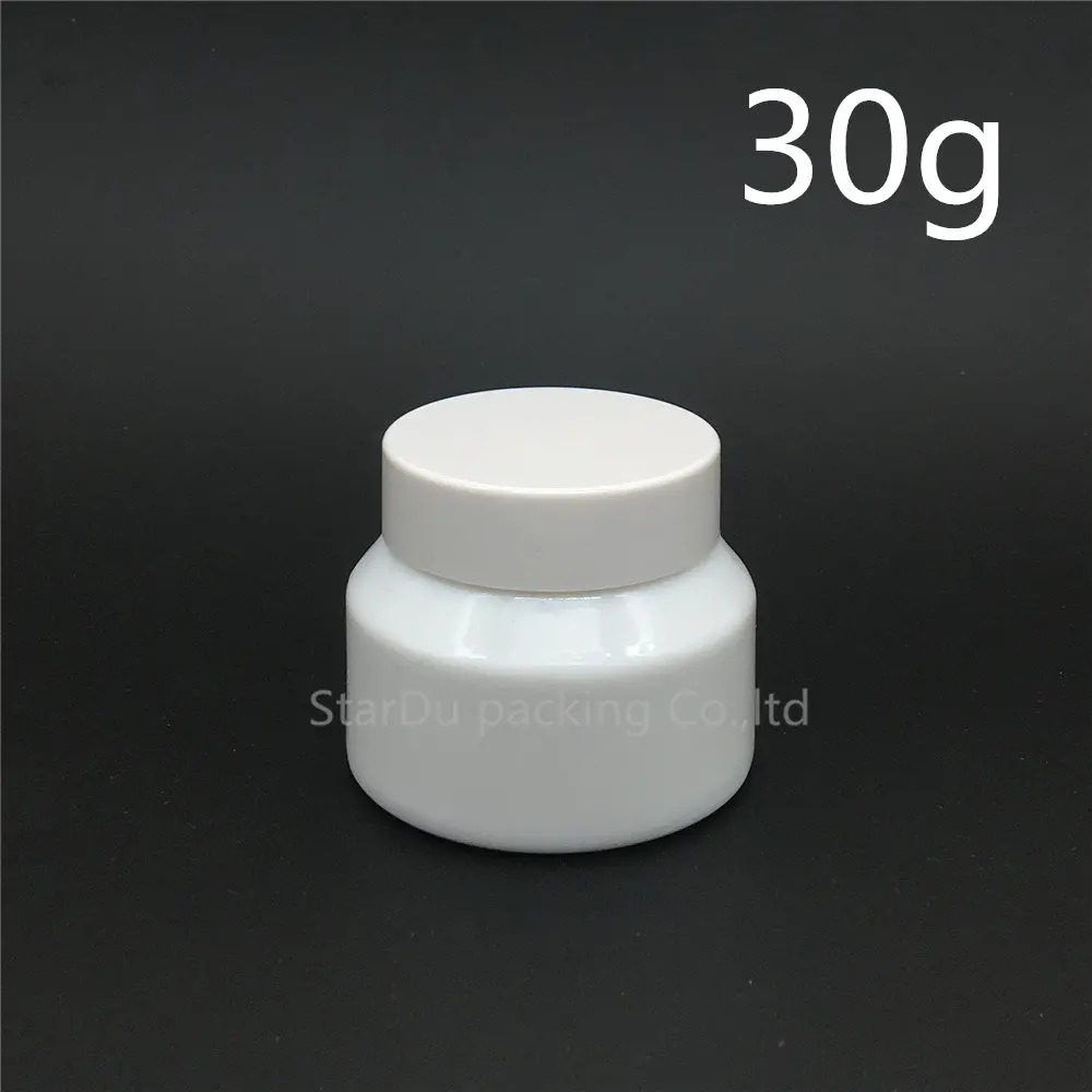 

Empty 15g 30g White Porcelain Glass Jars With White Lid, Frost Cream Jars, High-quality Cosmetic Containers 100pcs/lot