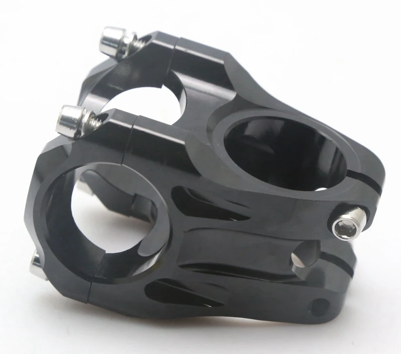 Black Stem for Mountain Bike, 0Degree, 31.8mm, Clamp Diameter 35mm, 45mm, 55mm