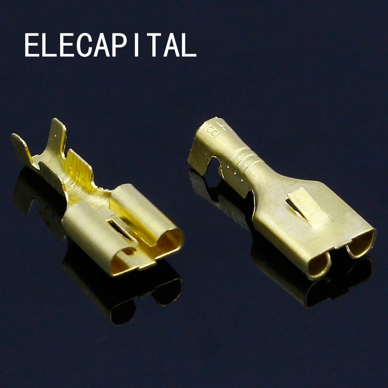 6.3mm Female Crimp terminal Connectors,Automotive Connector Spade Terminal