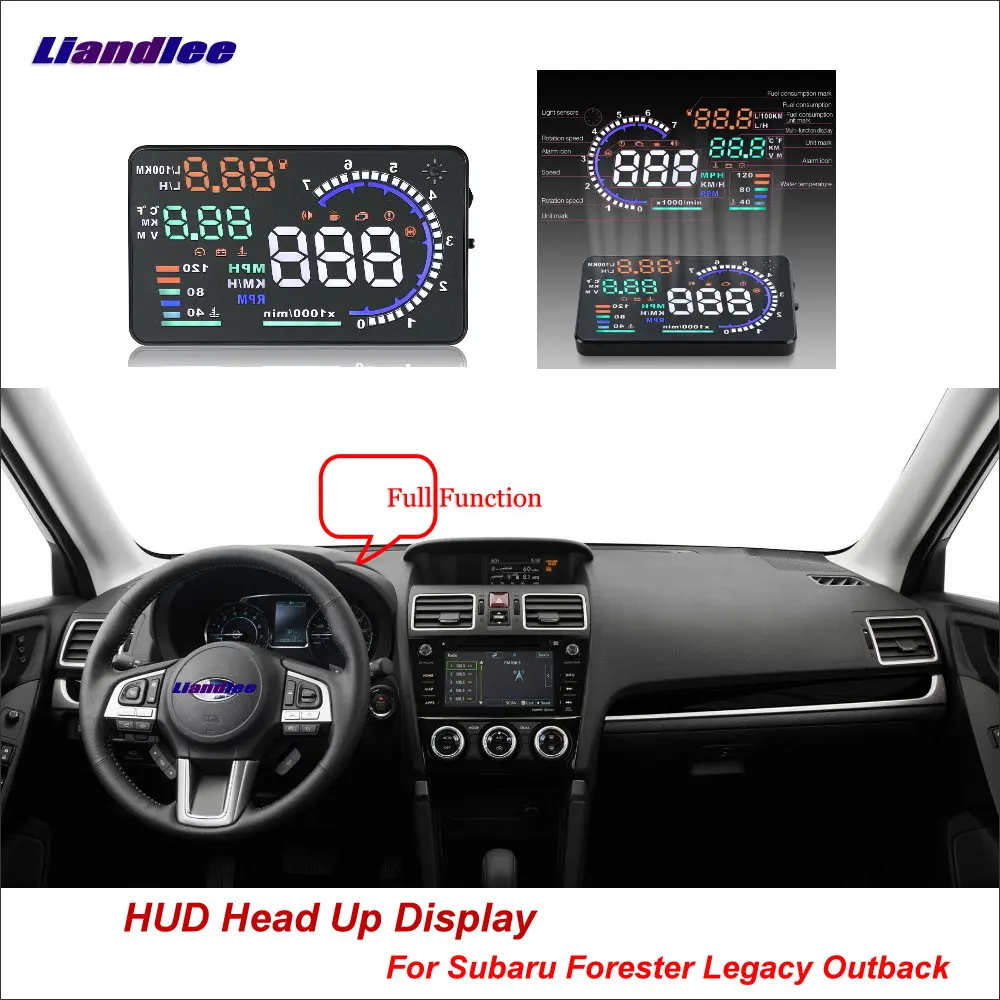 

Car HUD Head Up Display For Subaru Forester Impreza Legacy Outback XV Safe Driving Screen OBD Speedometer Projector