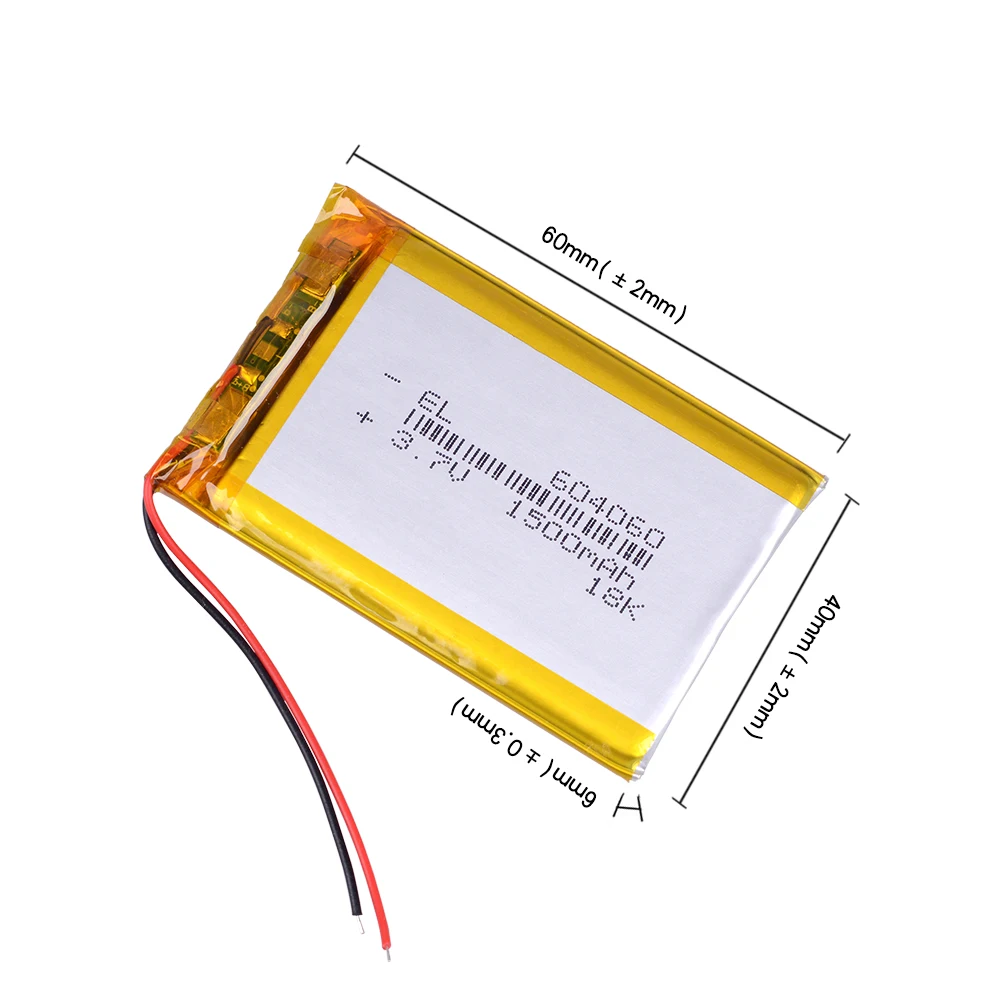 604060 3.7 V lithium polymer battery 1500 mah DIY mobile emergency power charging treasure Li-Po Rechargeable batteries