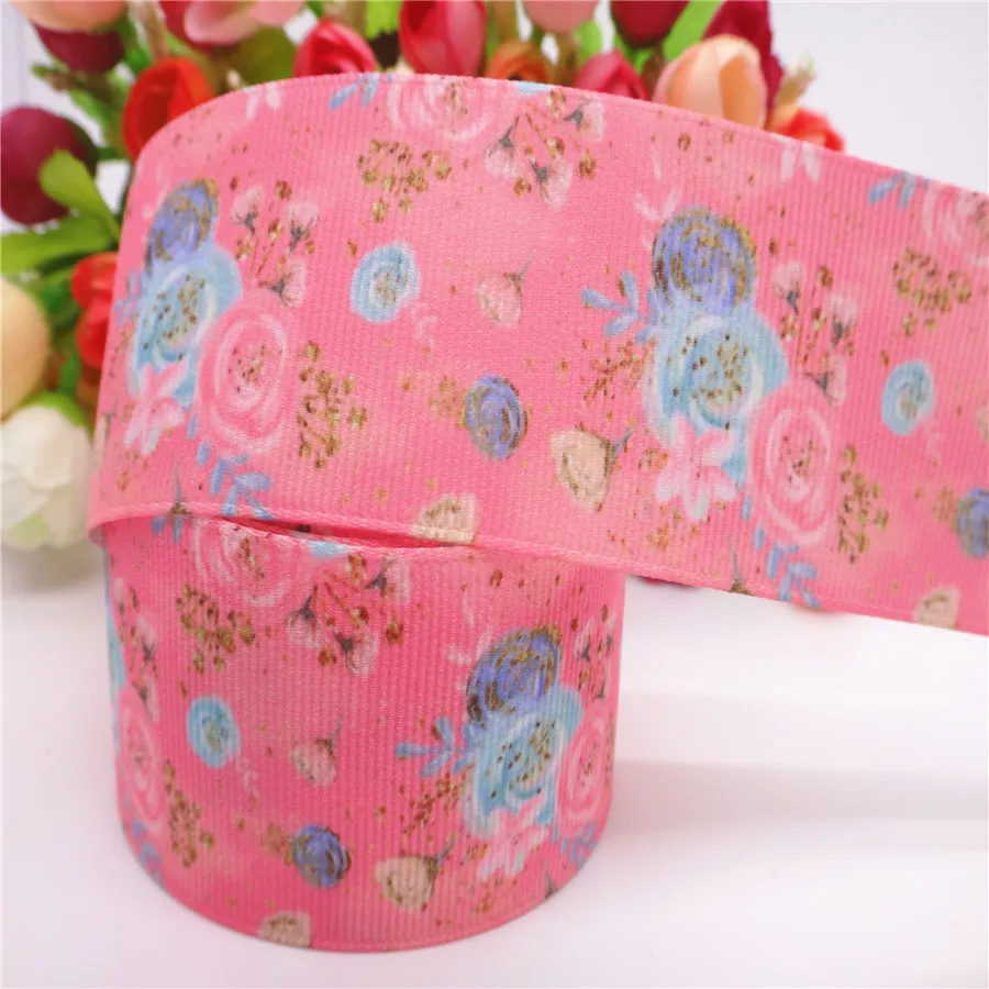 10 Yards 1" 25MM /1.5" 38MM Blumenmuster-Grosgrainband für Haarschleifen, DIY-Dekoration, Bastelarbeiten MD19031201 – Detail 10