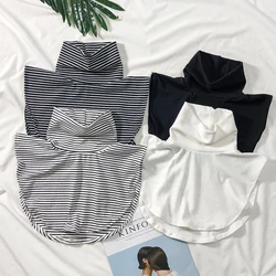 Cotton Womens Fake Collar Solid Turtleneck False Blouse Top Collar Black White Female Turtleneck Shirt Sweater Detachable Collar