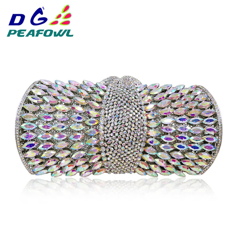 

Women Socialite colorful Rhinestones Crystal Evening Clutches Bag Wedding Dress Bridal Diamond Chains Shoulder Handbags Purses