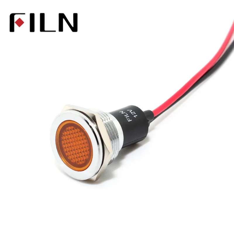 FILN FL1M-19FW-1 19mm metal red yellow blue green 12v 24v 110v 220v led indicator lamp with 20cm cable