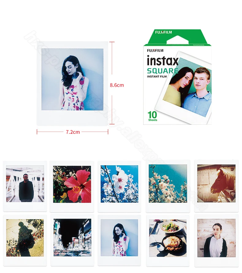 Fujifilm Instax Square Instant Film for Fuji SQ20 SQ10 SQ6 Cameras, Smartphone Share SP-3 Printer,Photo Album, Camera Bag,Frames