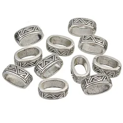 20pcs/lot Antique Silver Color 11*6mm Large Big Hole Beads Vintage Metal Spacer Beads For Bracelet  Diy Jewelry Making Findings