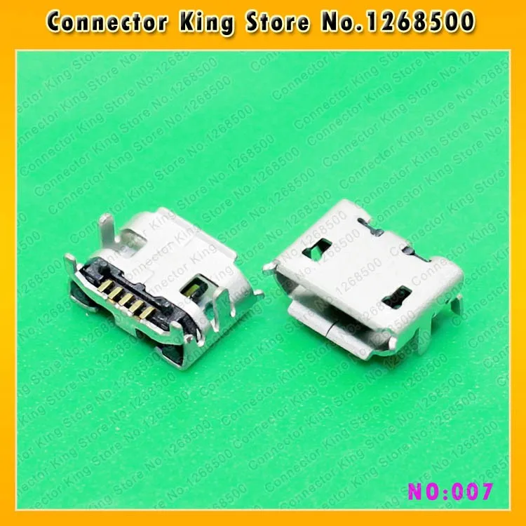 100PCS Best price high quanlity Mobile phone Tablet Micro USB Jack Charge Socket 7.2 feet spacing 5-pin with big horn,MC-007