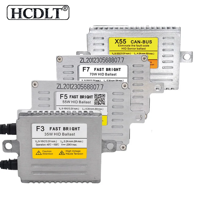 HCDLT AC 12V 35W 55W 70W Xenon HID Ballast Reator DLT F5T F3 F7 F5 Fast Start X3 X5 Canbus HID Slim Ballast Car Light Retrofit