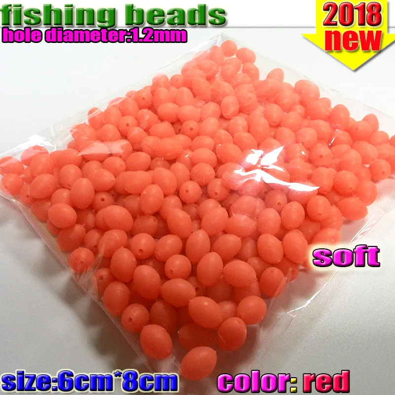 Oval fishing beads 300pcs/lot luminous beads fishing plastic lure glow in the dark color red yellow white green MM*MM