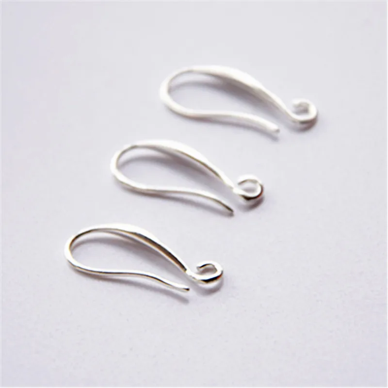 

Free 100pc Shipping Making Beads Jewelry Accessories Findings 925 Sterling Silver Hook Earring Pinch Smooth Ear Wires Women Gift