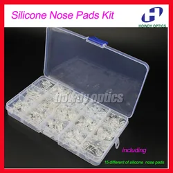 425pcs/set Silicone Glasses Nose Pad Kit Eyeglasses Repair Nose Pads Box 15 Different Sizes