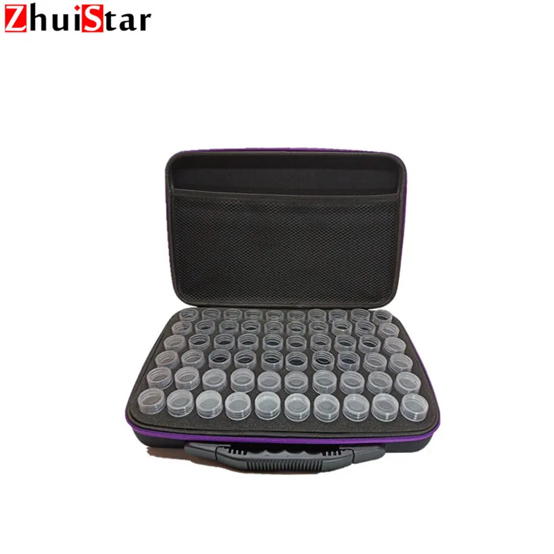 60 Bottles Diamond storage box New Diamond embroidery diamond painting tool Drill Storage Hand bag Zipper Design