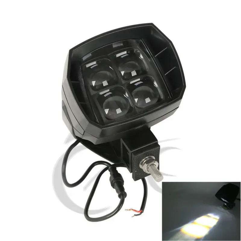 35W 12V LED High Beam WorkLight Lens For Kawasaki Yamaha Harley Honda Suzuki