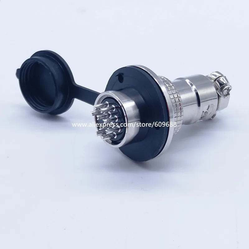 

10PCS Aviation Plug Socket Panle Circular Connector with Cover M19 GX20 20mm 2 3 4 5 6 7 8 10 12 Pins