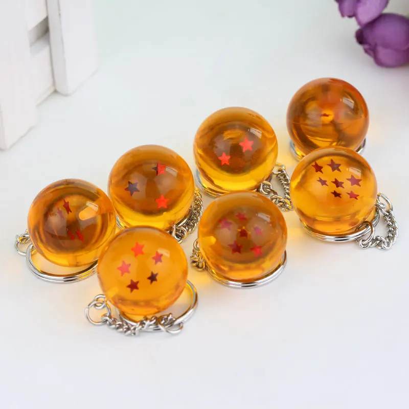 14pc/set Japanese Cartoons Z 1-7 Stars Balls Keychain Figures Toys Key Chain Pendant Car Keyring Wholesale