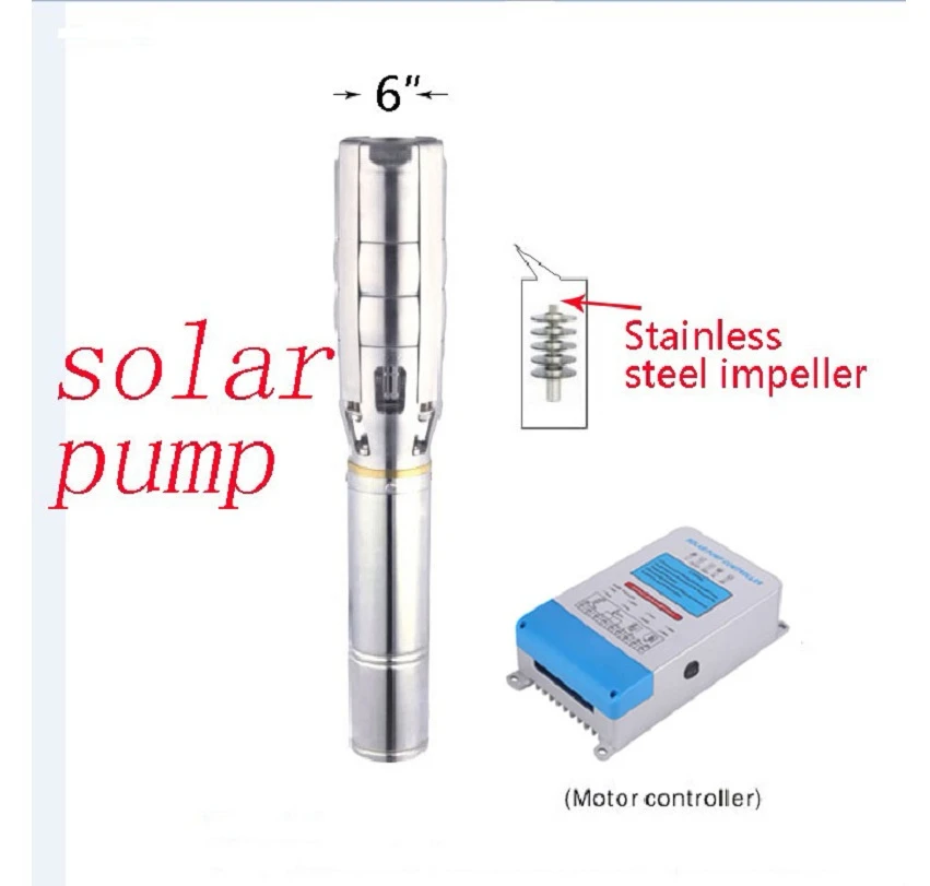 AC380V/DC216V 6 Inch 3000w Solar Powered Submersible Water Pumps Free Shipping 3 Years Warranty 6SPSC49/42-D216/3000