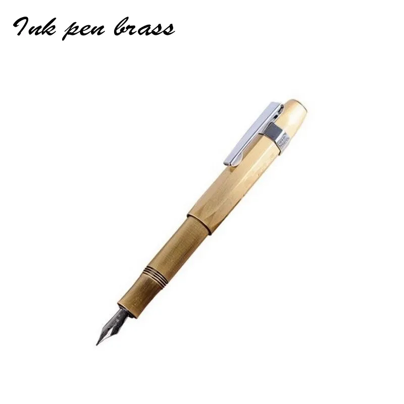 Vintage Handmade Brass  Art  Calligraphy ink Book EDC Portable Copper  Men Women Gifts Student  Outdoor High Quality Pen