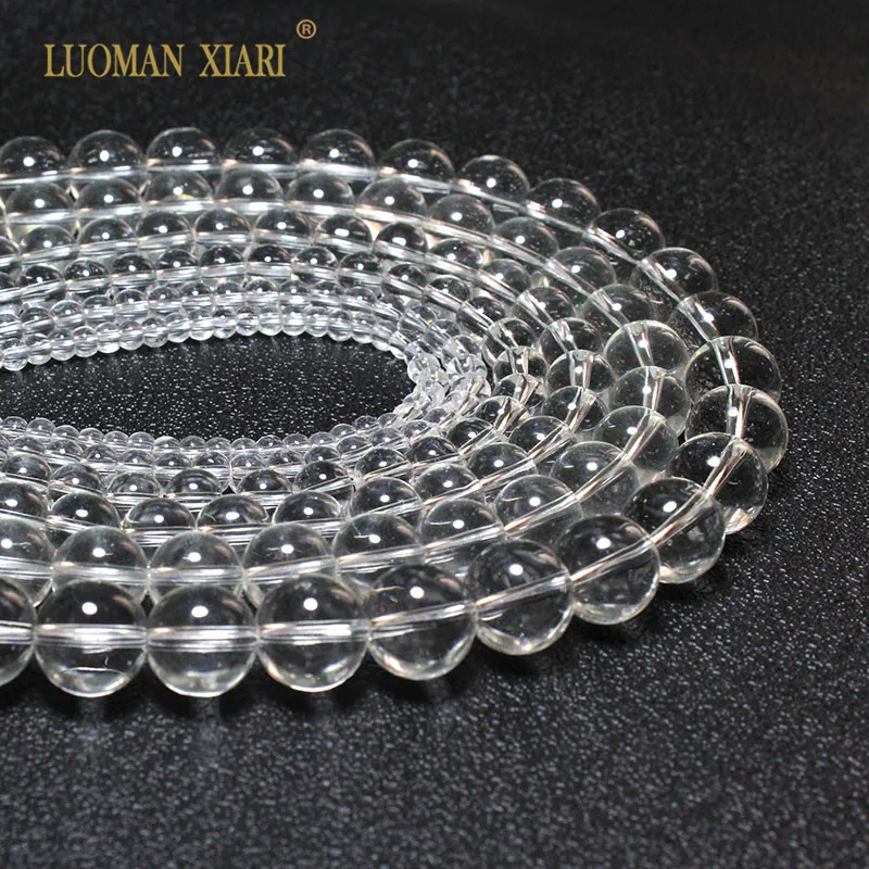 Wholesale Clear Round Crystal Loose Beads For jewelry Making Natural Stone Beads DIY Bracelet Necklace  4/6/8/10/12 mm