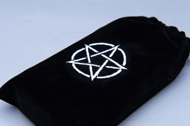 10*18cm Embroidery Star Velvet Tarot Card Storage Bag Mini Tablets Bundle Pockets For Board Game Dice Bags Black Purple