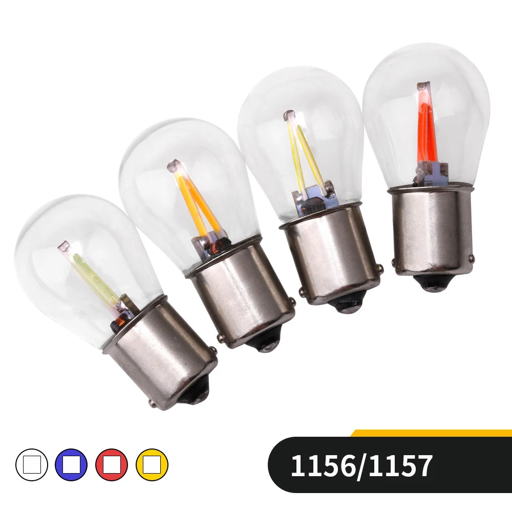 AutoEC 1X 1156 BA15S / 1157 BAY15D Auto Car LED 2 COB Filament Reverse Light Parking Tail 12V #LF92