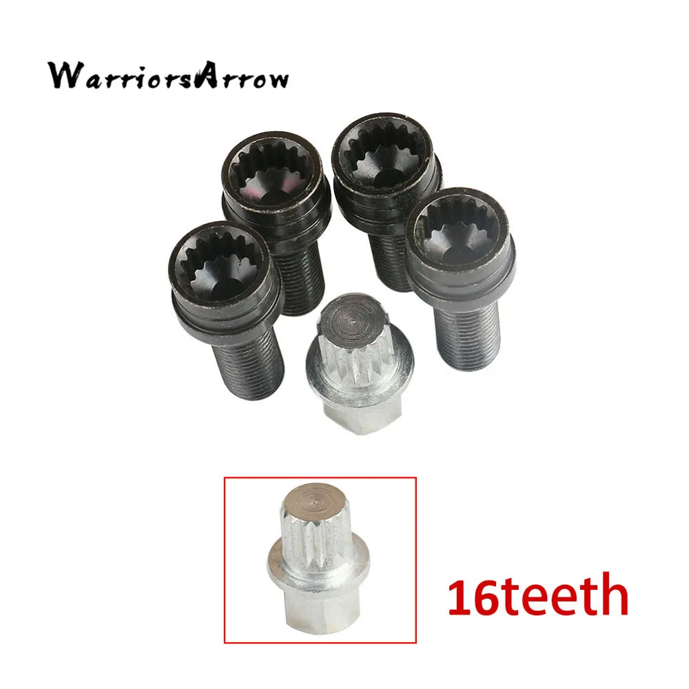 

WarriorsArrow x5 Set Anti-theft Wheel Screw Bolt Lock Nut Key Adapter 16 teeth For Golf Passat For A4 A6 A8 TT 8D0601139F 005