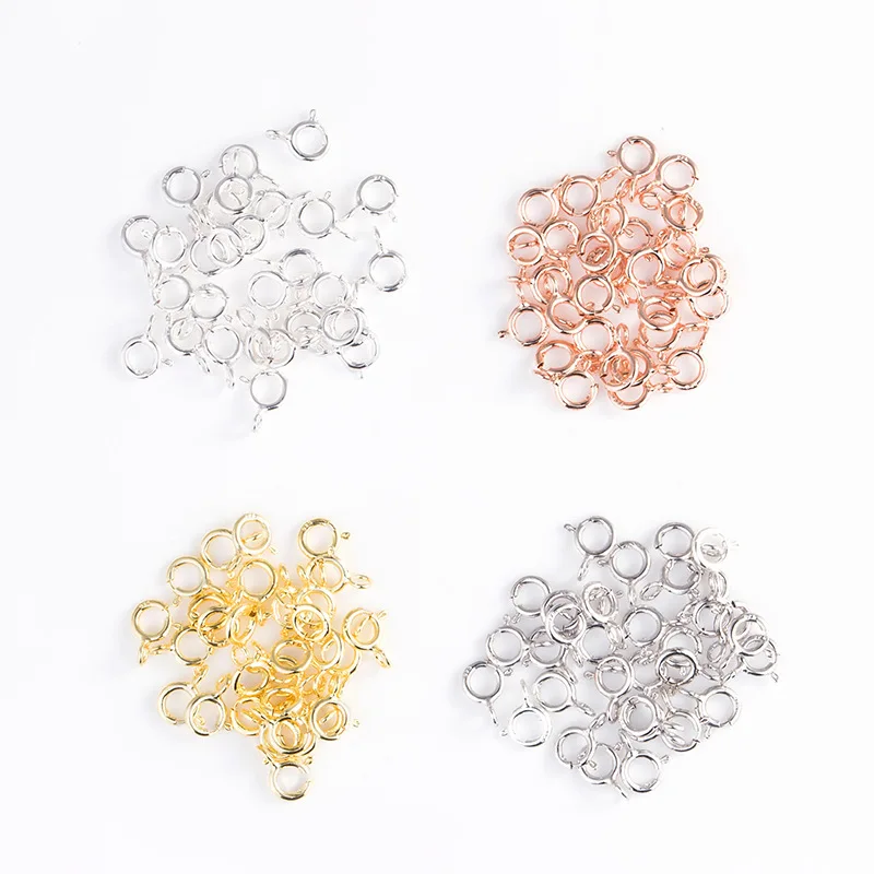 2pcs 100% 925 Sterling Silver Spring Clasps 5mm 4 Colors Neckalce/Bracelets Connector Spring Hooks Components DIY Jewelry Making