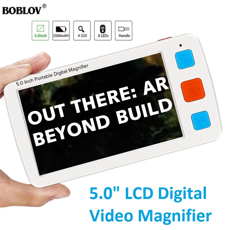 Lcd Colorido Eletrônico Digital Lupa 432x Leitura Auxílio 17 Modos de Cor Eyesightaiding para Idosos Vídeo Lupa 5.0