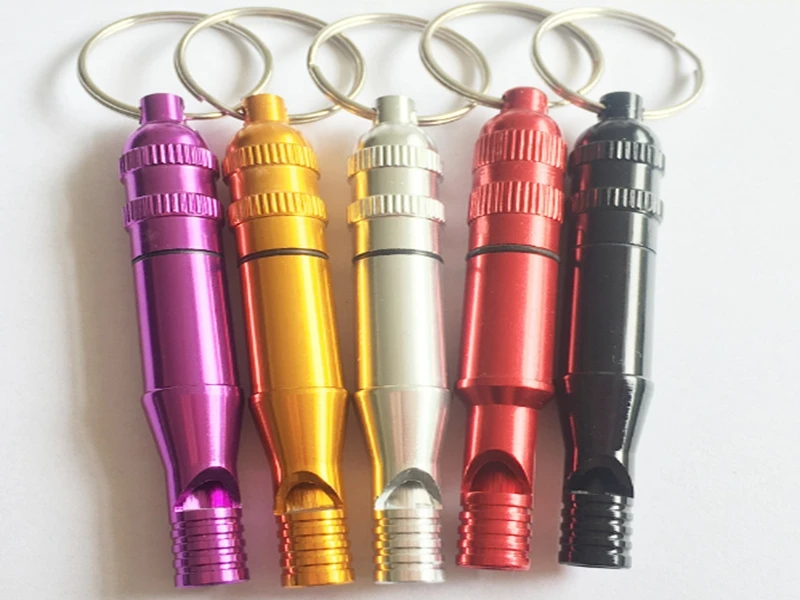 

1000pcs/lot Fast Shipping 2 in 1 kit Aluminum Pet Whistle Dog training whistle keyring with storage box random colors