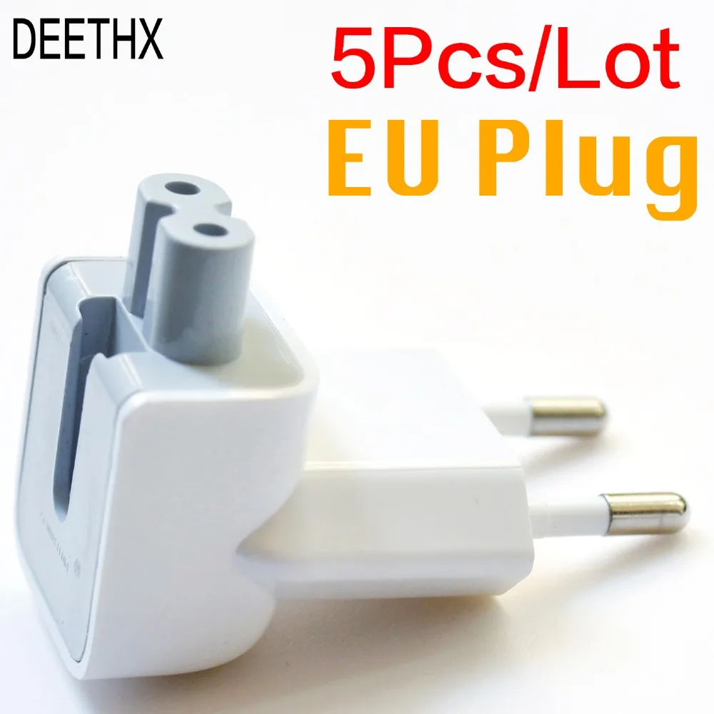 New 5PCS/Lot EU Plug Charger Converter Adapter for Apple MacBook,For iPad AC Adapters portable for Europe Travel for iPhone