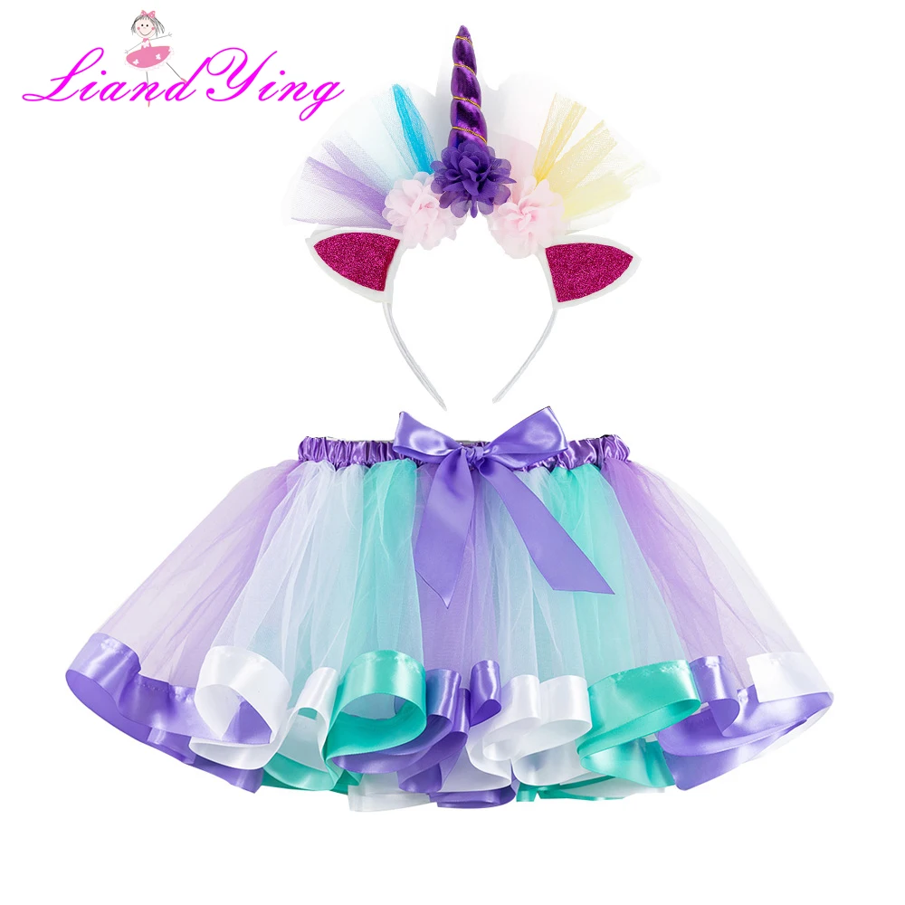 

Unicorn Headband Princess Mermaid Tutu Skirt Baby Girls Clothes Rainbow Kids Party Tutu for Girls Skirts Children Ball Gown