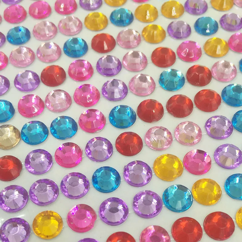 504 pcs / set beauty 6mm crystal rhinestones decor car decal styling accessories mobile / PC art diamond adhesive stickers