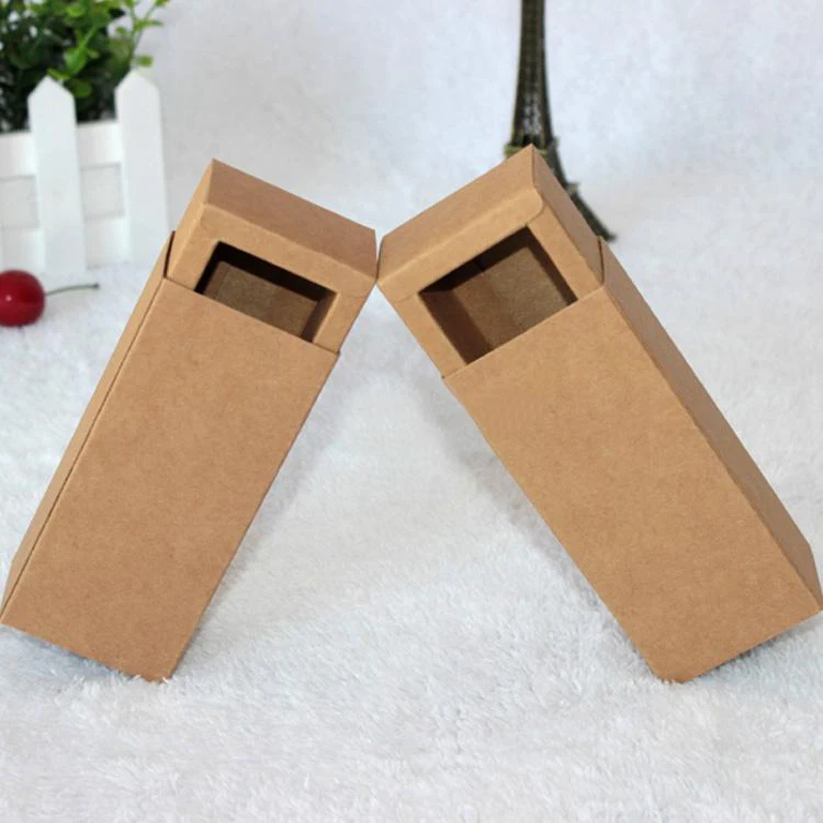 

20pcs/lot-10.5*3.5*3.5cm Kraft Paper Box Draw-out Type Essential Oil Perfume sample bottle Lipstick DIY Craft Packaging Box