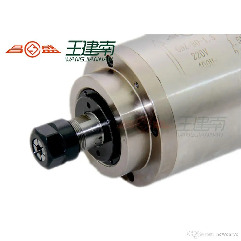 1.5KW  Water Cooled Spindle Motor ER11 ER16 220V Diameter 80mm GDZ-80-1.5 For CNC Engraving Cutting Machine