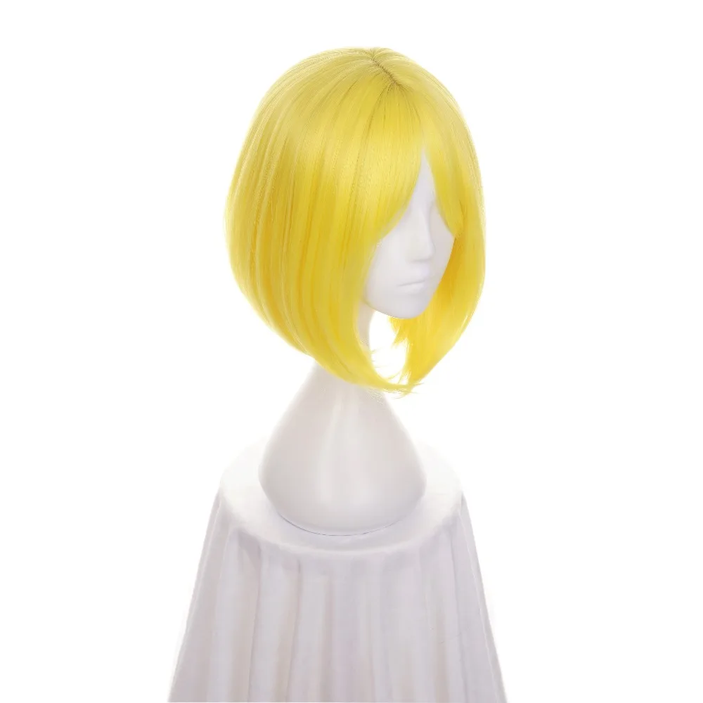 

ccutoo 35 см короткие синтетические волосы BOB «Земля блестящих желтых бриллиантов» парик для косплея термостойкое волокно