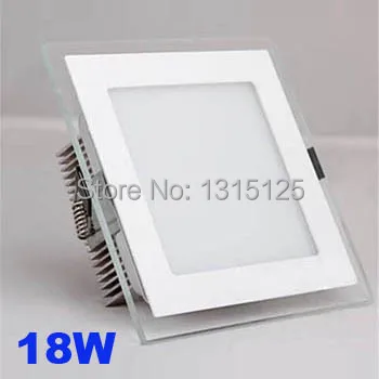 

Free Shipping SMD5730 18W Square Aluminum With Glass LED Panel Light 2 Years Warranty Recesssed LED Downlight