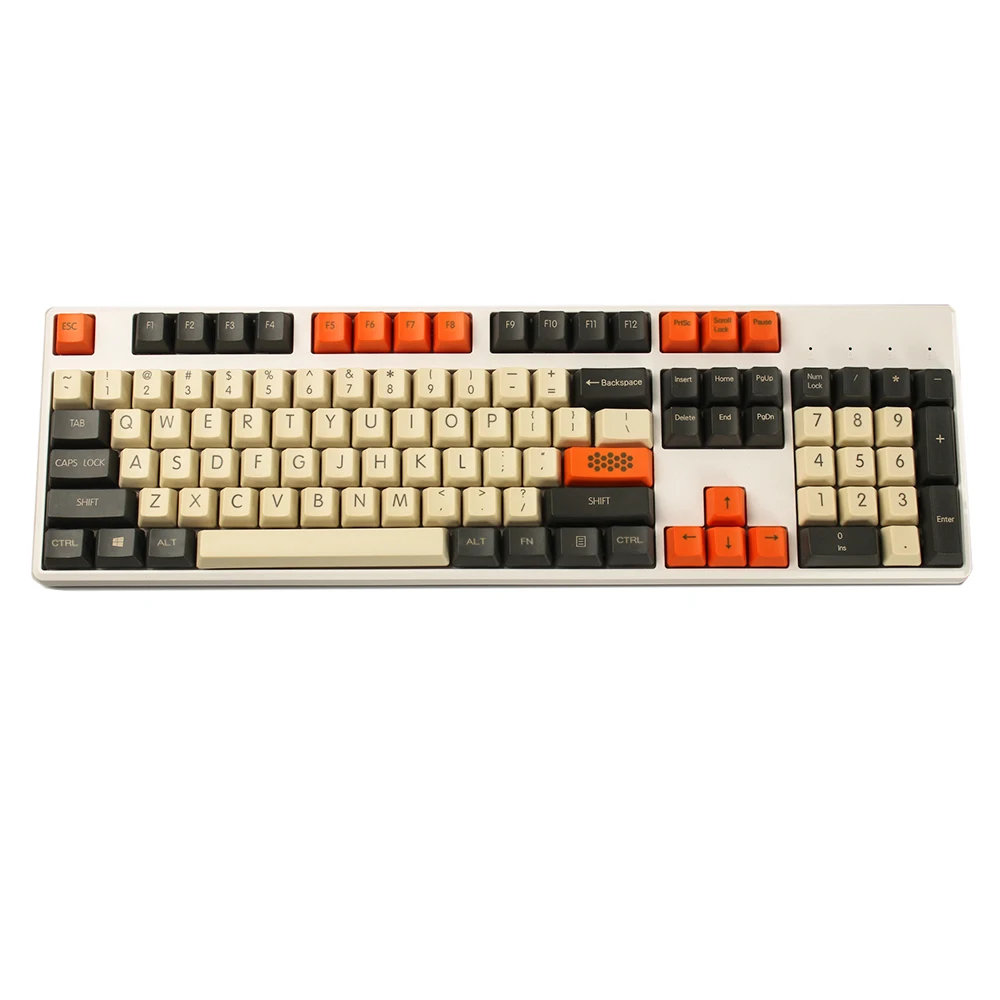 YMDK Carbon 61 87 104 Top Print Blank Keyset Thick PBT OEM Profile Keycaps Suitable For MX Mechanical Keyboard