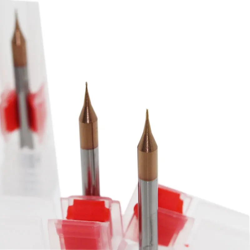Micro End Mill 0.2mm 0.3mm 0.4 to 0.9mm 2 flutes HRC60 Carbide Flat Square CNC Milling Cutters Sprial Router Bitsfree ship