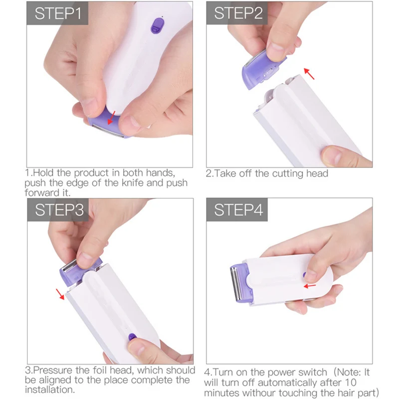 2 in 1 Women Shaver Instant Pain Free Lady Epilator Rechargeable Hair Remover Full Body Razor with Advanced Sense-Light