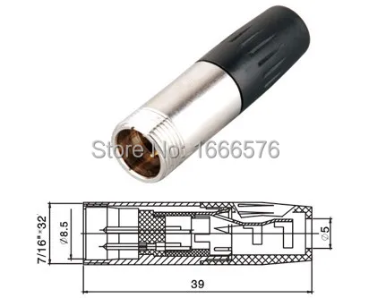 wholesale 50 pcs/lot 3 pin Male Mini XLR Audio Microphone connector -134