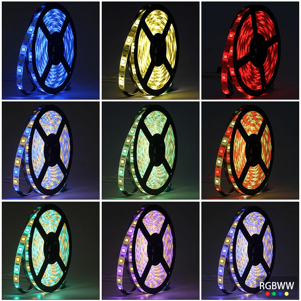 12V RGB,RGBW,RGBWW LED Strip 5050 Flexible Strip Lights 60LEDs/m White,Warm white,Red,Green,Blue,Led Diode Tape IP65 Waterproof