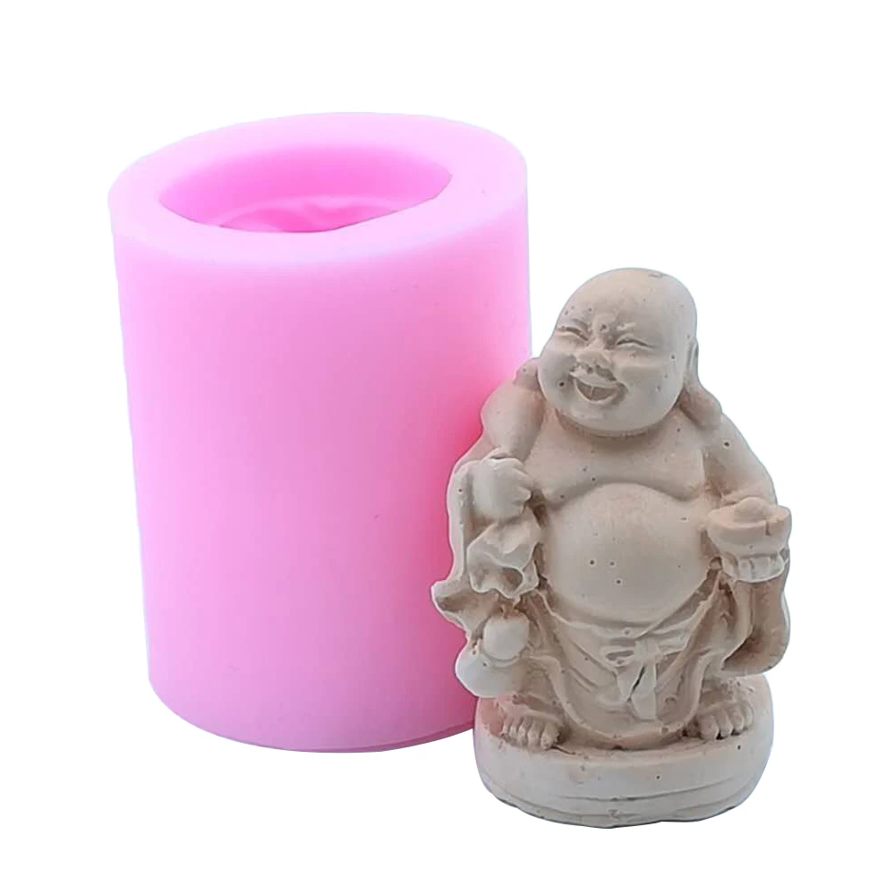 Chinese Buddha Silicone Soap Mold Candle Mold Food Grade Silicone Mold 3D Chocolate Molds Decorated Candle Plaster Resin Molds