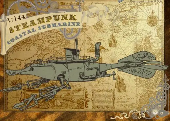 1:144 Steampunk Submarine (Precision resin + PE + Decal + Metal Parts) Models