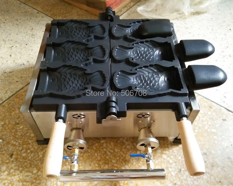 Gas type Non-Stick Fish Shaped Waffle Cone Maker, Taiyaki, Taiyaki, Ice Cream Machine, Baking Pan Plate