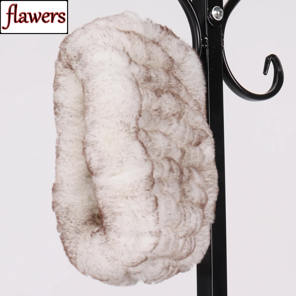

New Fashion Winter Women Real Rex Rabbit Fur Scarf Good Elastic Knit Genuine Fur Headbands Knitted Girl Natural Fur Ring Scarves