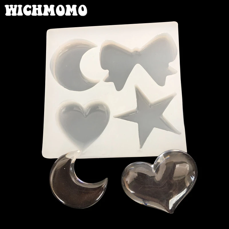 2021 New 1PCS Moon Stars Charms Pendant Craft DIY UV Resin Liquid Silicone Molds for Earring Necklace Decorations Making Jewelry