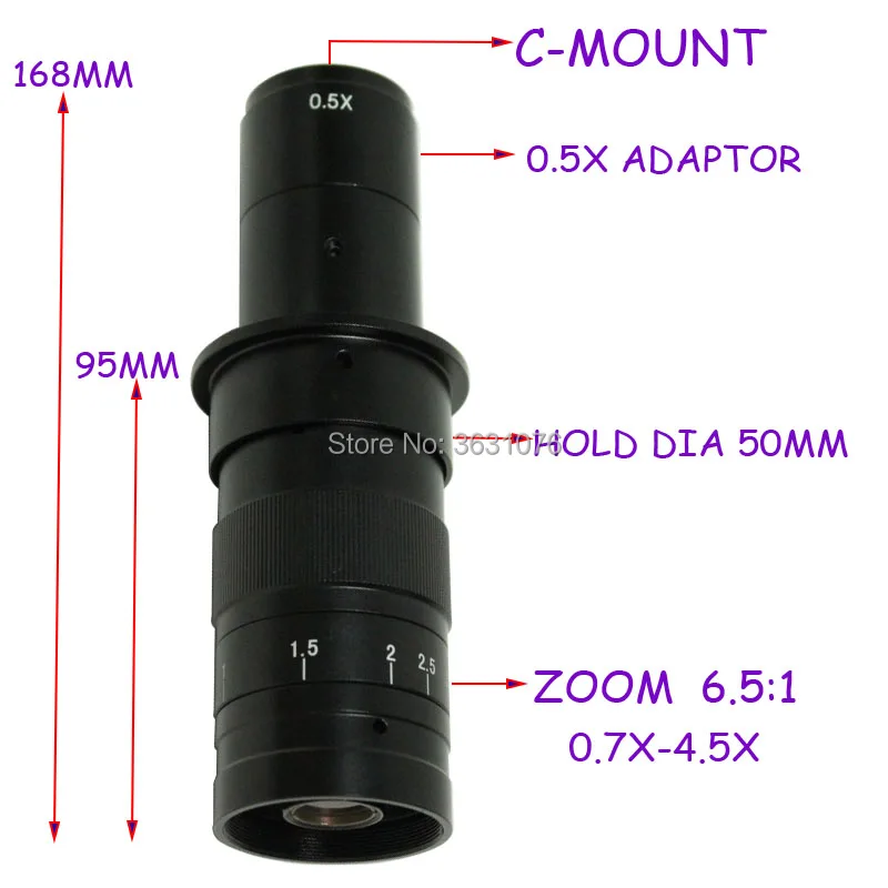 

Free shipping 10X~180X Adjustable Magnification 25mm Zoom C-mount Lens 0.7X~4.5X Industry Microscope Camera Eyepiece Magnifier